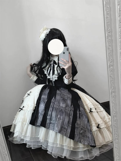 Letters from Unknown Star - Church Bell - Elegant Lolita OP Dress Long Sleeve Spring Autumn