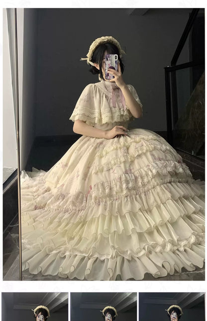 With PUJI - Nanke - Edwardian Collar Classic Lolita OP Dress Outfit