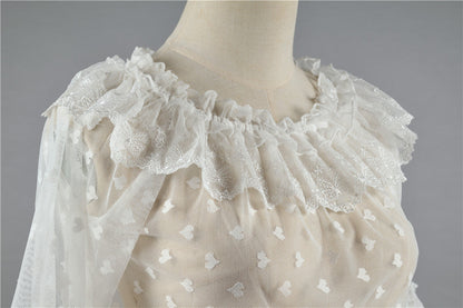 Niu Niu - Plus Size Lolita Shirt Lace Mesh Blouse