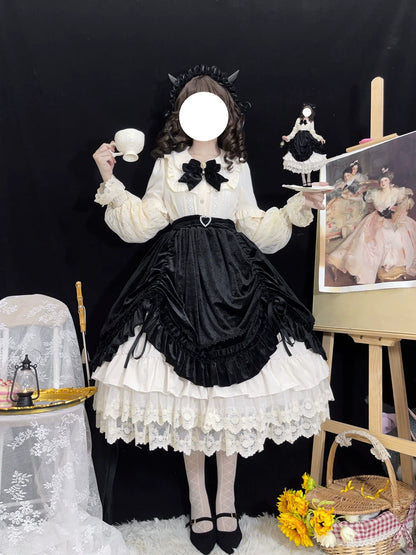 DMFS Lolita - Vintage Lolita Mutton Leg Sleeve Blouse Doll Collar Shirt