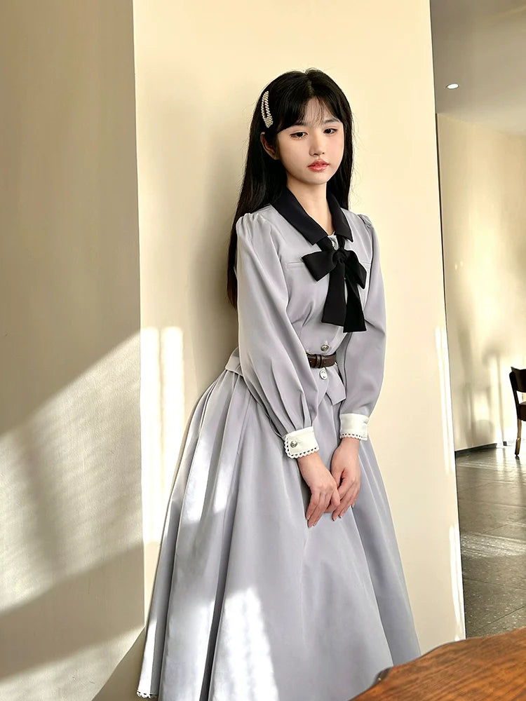 Sweet Wood - Daily Lolita Skirt Set Long sleeve Coat Dress Set