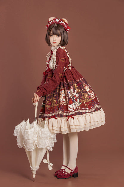 OCELOT - Crown Bear - Kawaii Daily Lolita Long OP Dress