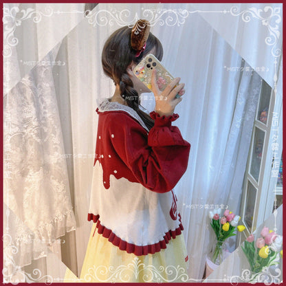 MIST - Beating Heart - Sweet Lolita Thick Sweater Coat Puff Sleeve