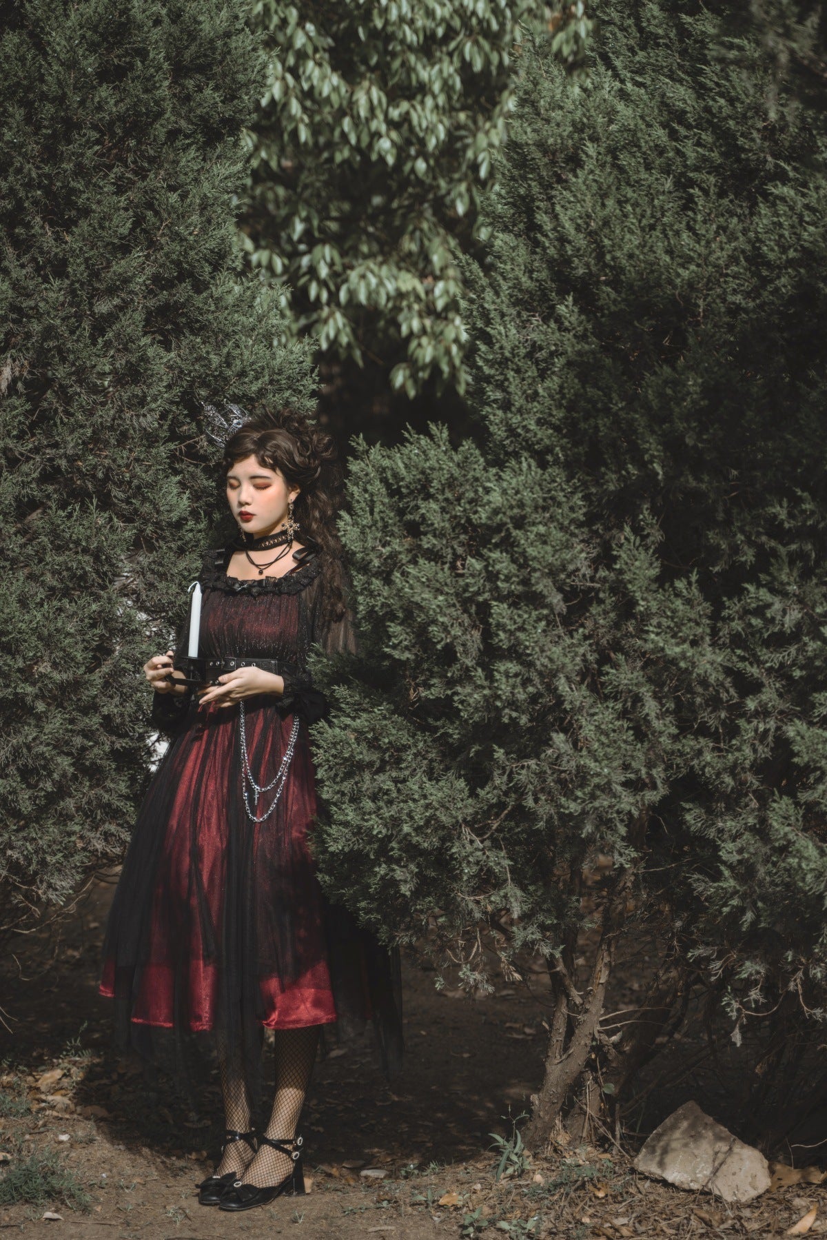 Cornfield Lolita - The Girl Assassin - Halloween Gothic Lolita Irregularly Hemline Dress