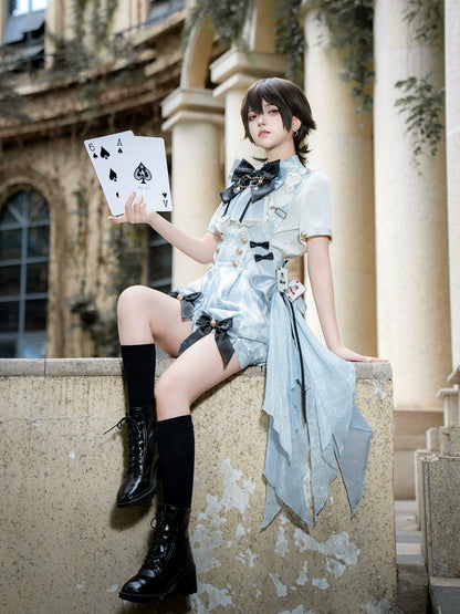 Your Princess - Alice in Time - Checkered Ouji Lolita Suit With Card & Rabbit Accents