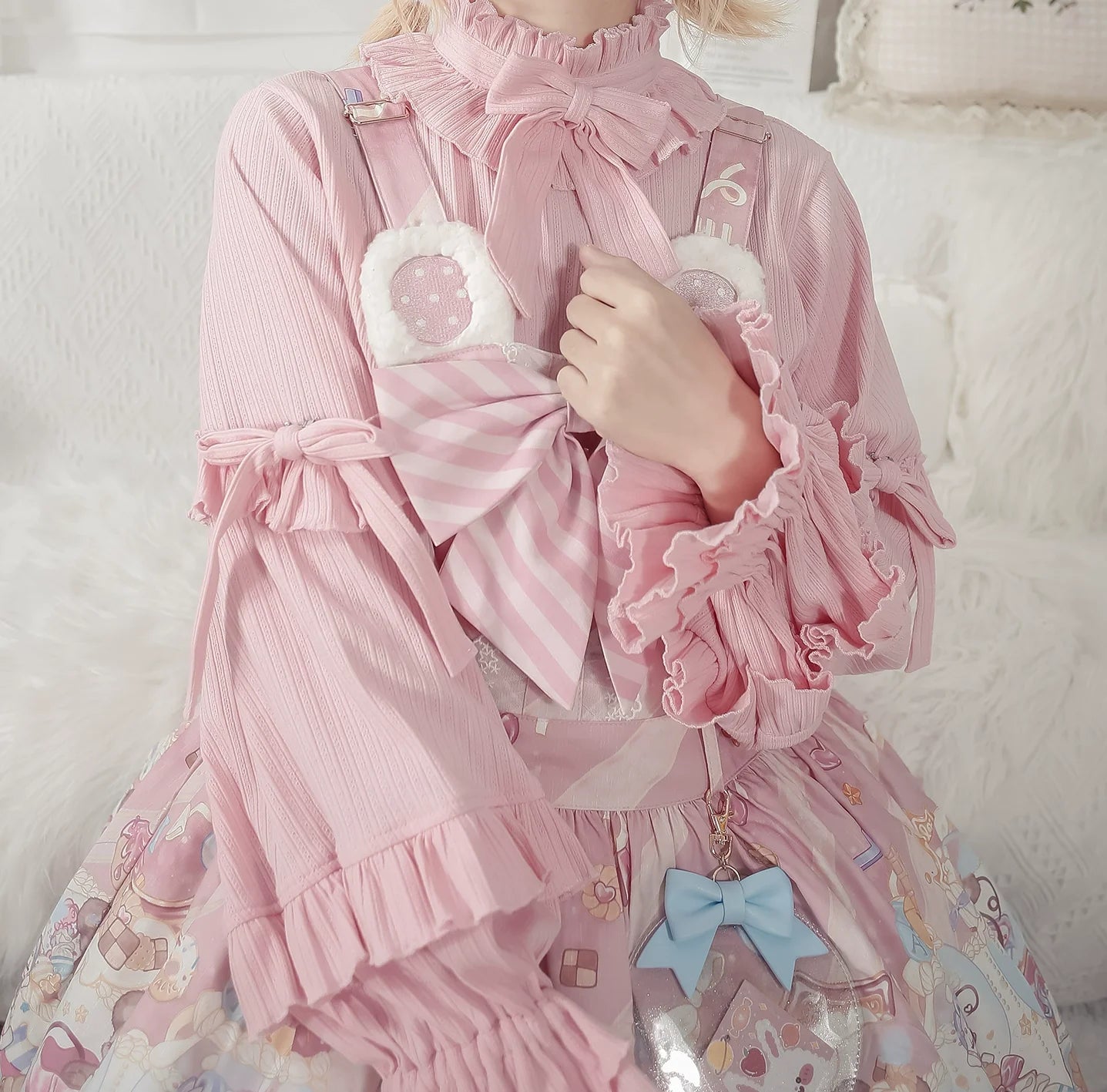 MIST - First Snow - Sweet Lolita Sweater Winter Puff Sleeve Knitting Innerwear