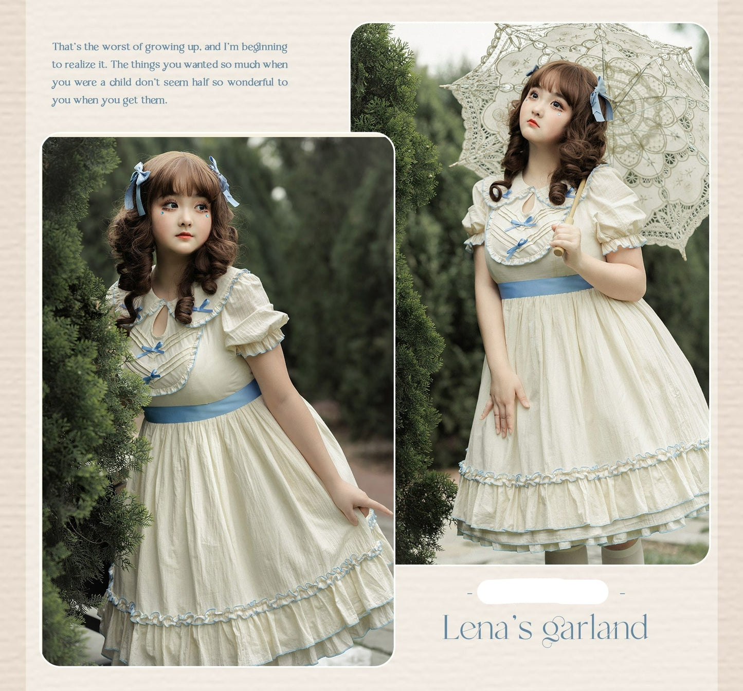 Magic Tea Party - Lena's Garland - Solid Color Lolita OP