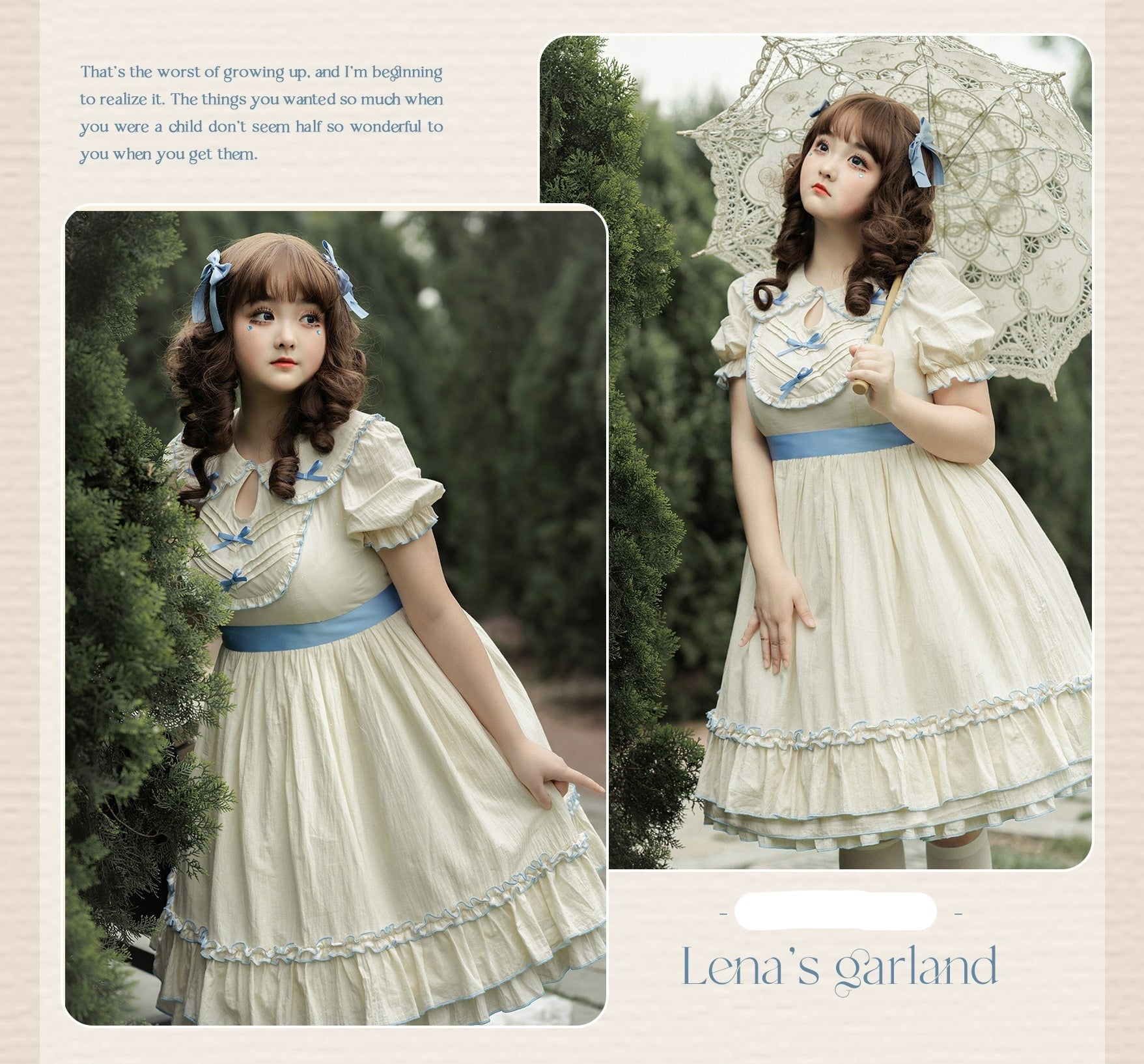 Magic Tea Party - Lena's Garland - Solid Color Lolita OP