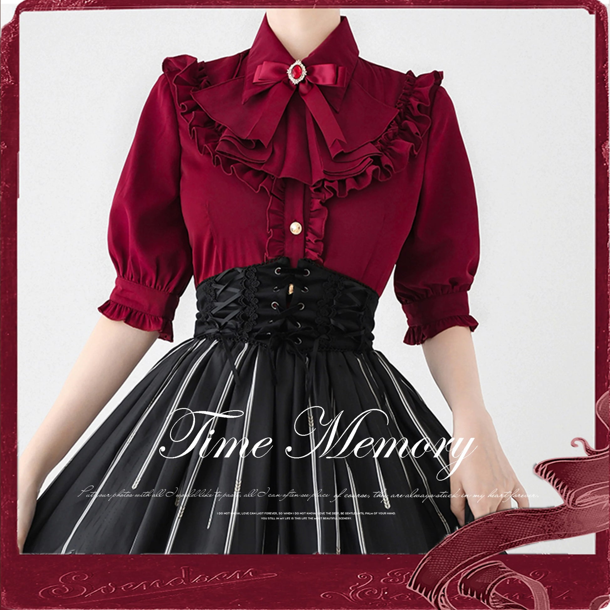 Time Memory - Earl Girl - Chiffon Classic Lolita Shirt, Mid-Length Mutton Sleeves