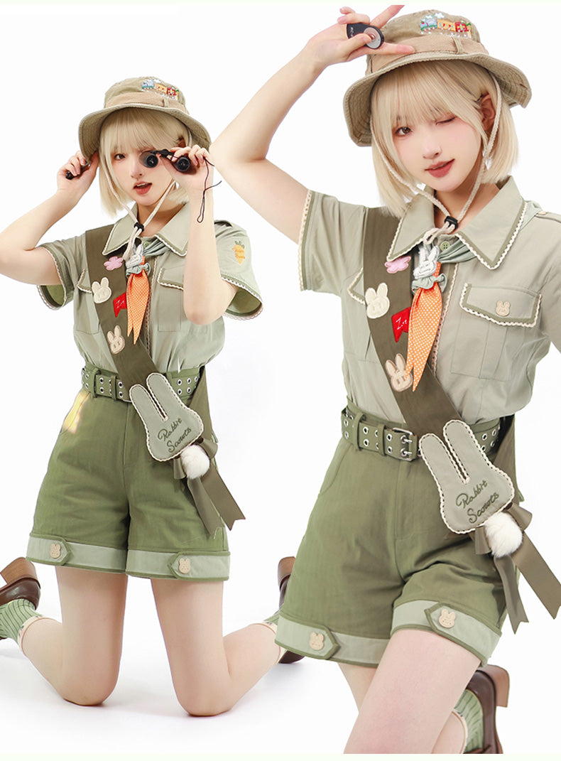 Piggy Bun - Bunny Trip - Ouji Lolita Green Cute Suits