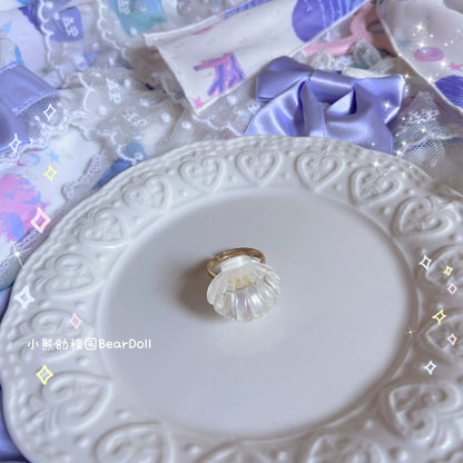 Bear Doll - Kawaii Lolita Ring Adjustable Shell Heart Shape Accessories