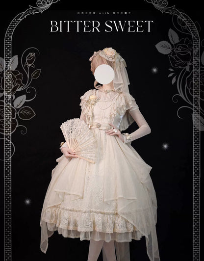 BittterSweet - Vintage Lolita OP Dress Old School Lace Long Dress