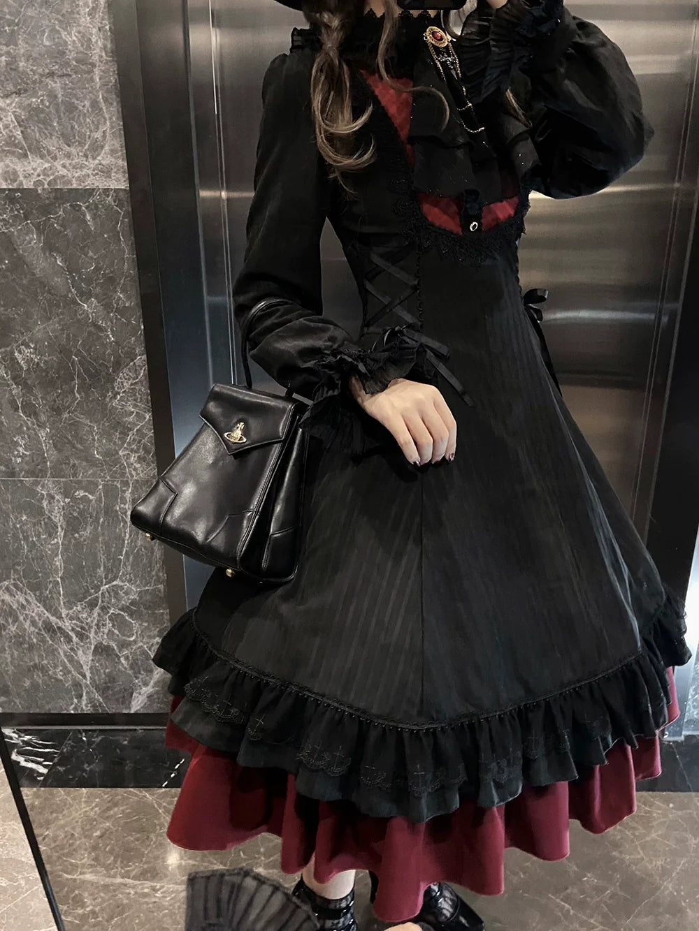 Miss Point - Perintz Manor - Gothic Lolita OP Long Sleeve Retro Lolita Dress