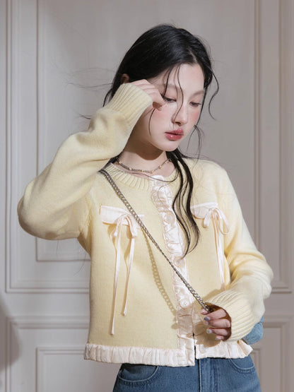 Ribbon wool cardigan【s0000007211】