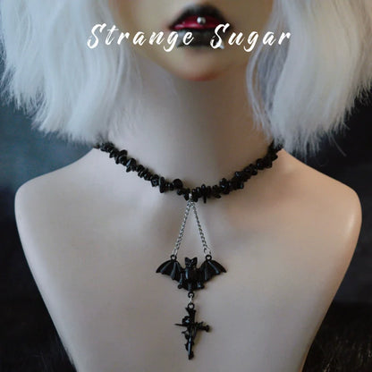 Strange Sugar - Handmade Gothic Lolita Choker, Multiple Pendant