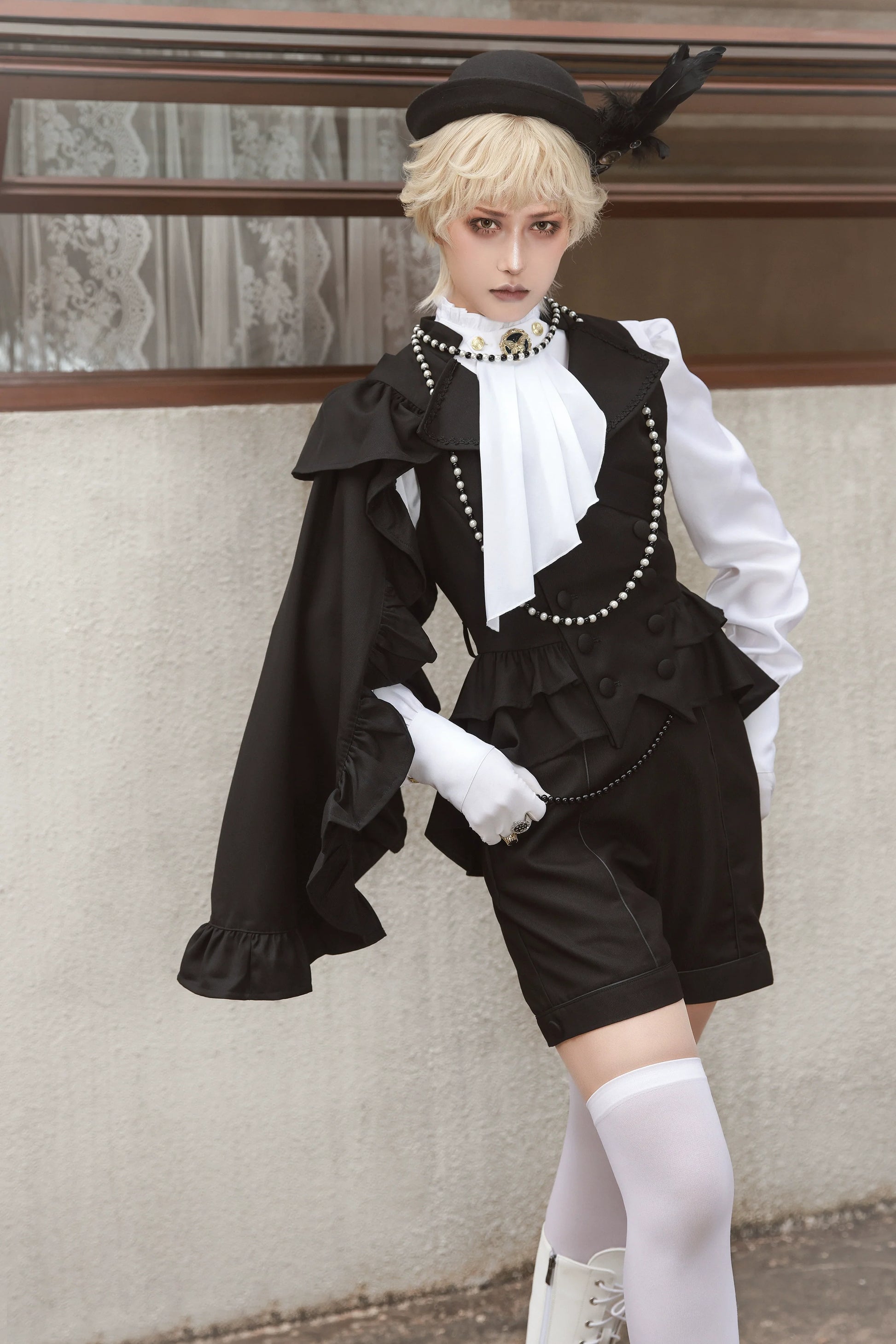 Immortal Thorn - Silent Agent - Ouji Lolita Black Vest Coat