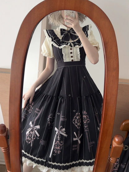Uncle's Workshop - Secret Key - Classic Lolita Dress Suit, Key Print