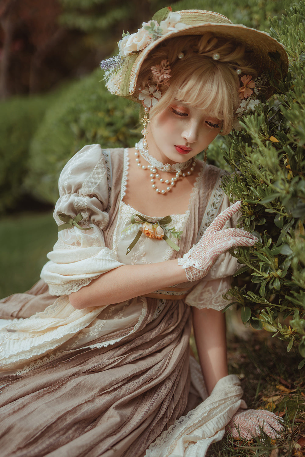 Miss Point - The Sally Gardens - Elegant Lolita Lotus Sleeves OP Dress