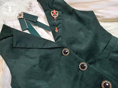 Miss Point - Rose Doll - Retro Lolita Vest Velvet Lolita Waistcoat