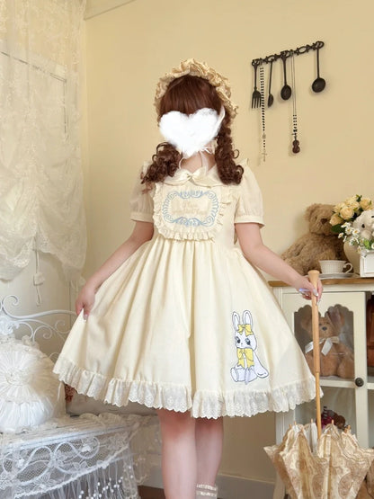 Niu Niu - Sweet Dream Bunny - Plus Size Kawaii Lolita Apricot OP