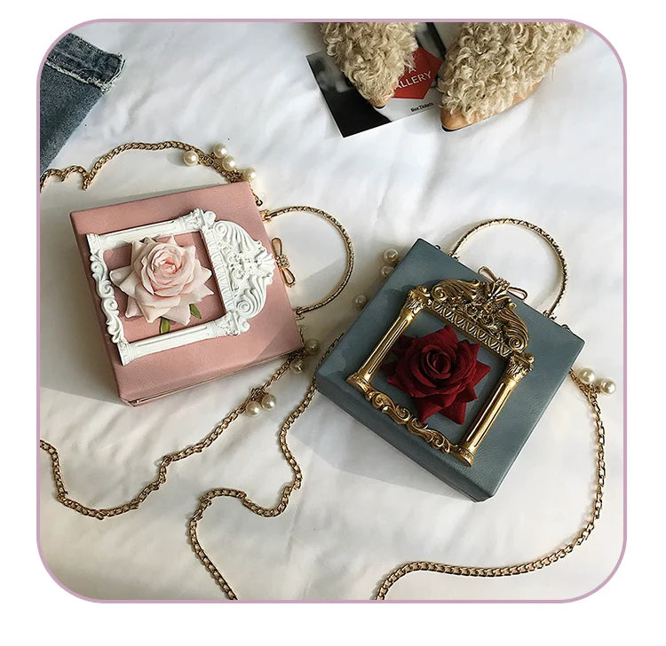 Prime Sister - Gothic Lolita Retro Bag Baroque Square Crossbody Bag