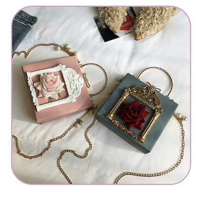 Prime Sister - Gothic Lolita Retro Bag Baroque Square Crossbody Bag