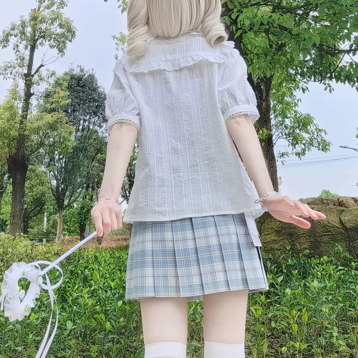 DMFS Lolita - Sweet Lolita Blouse Cotton Summer Short Sleeve Shirt