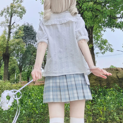 DMFS Lolita - Sweet Lolita Blouse Cotton Summer Short Sleeve Shirt