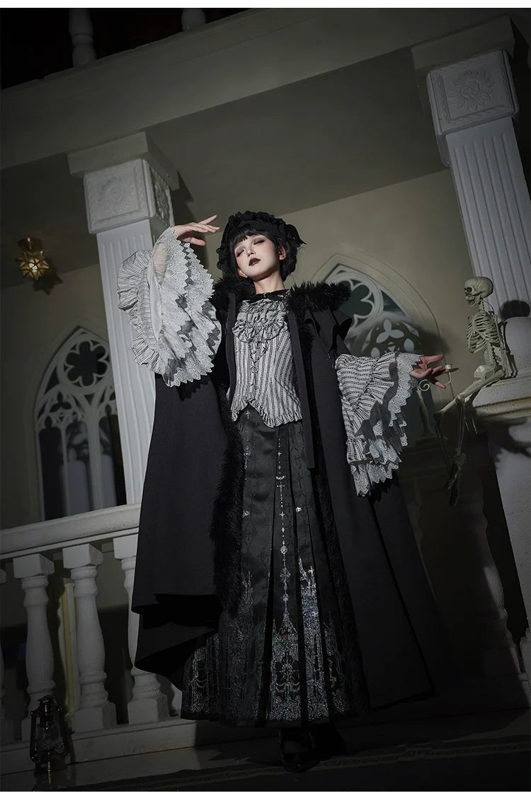 With PUJI - Letter and Poetry ﾂｷ Raven's Night Song - Gothic Lolita Black Cloak