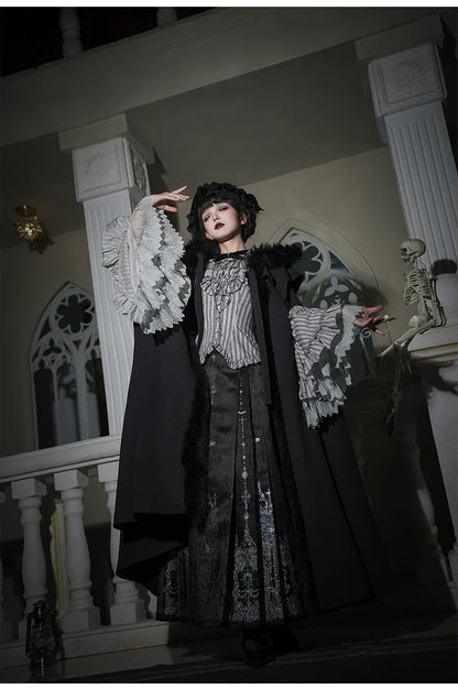 With PUJI - Letter and Poetry ﾂｷ Raven's Night Song - Gothic Lolita Black Cloak