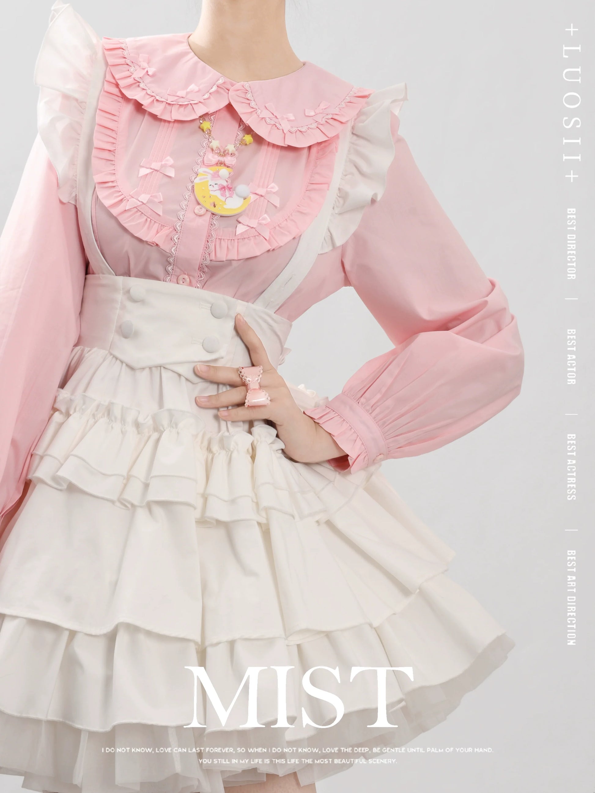 MIST - Sweet Lolita Blouse Doll Collar Lolita Shirt With Bubble Sleeve