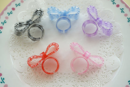 Cat Tea Party - Sweet Lolita Bow Ring and Necklace