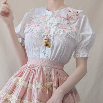 MIST - Cotton Sweet Lolita Blouse, Peter Pan Collar