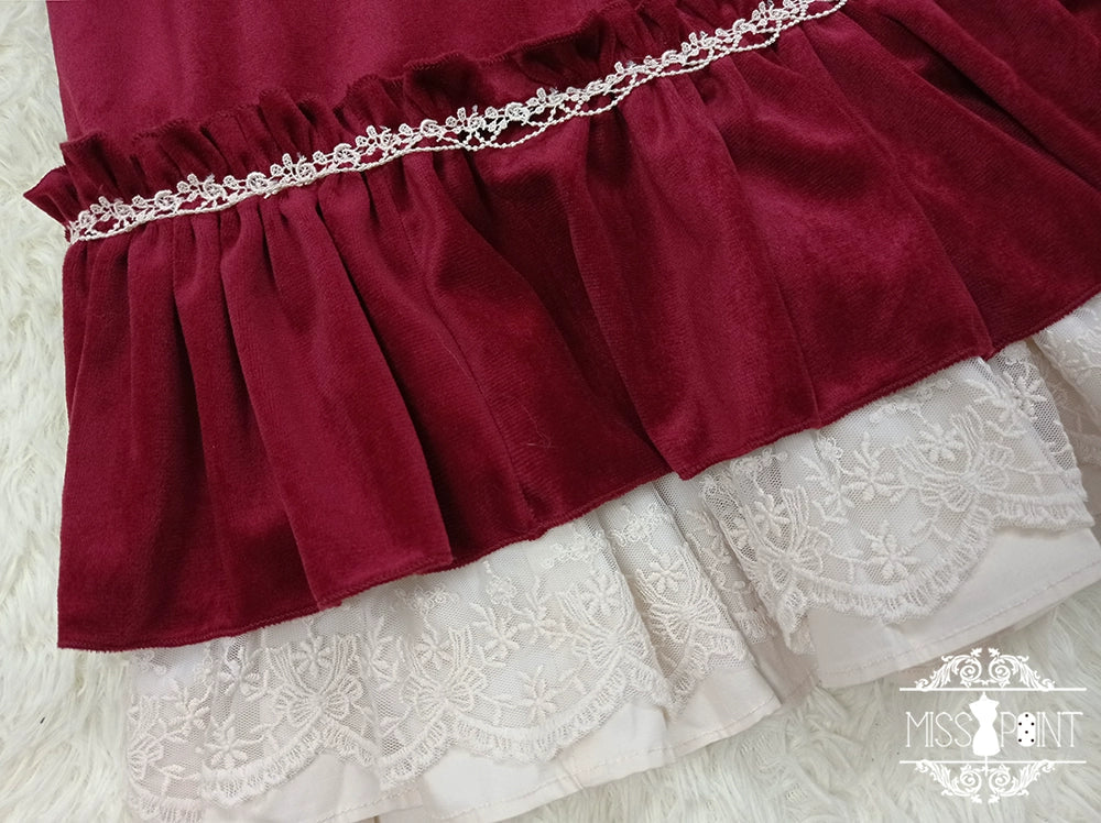 Miss Point - Customized Lolita Dress Vintage Elegant Velvet OP Dress