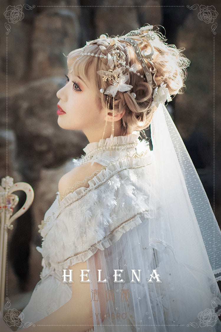 Youpairui - Helena - White and Black Lolita Tea Party JSK Suit