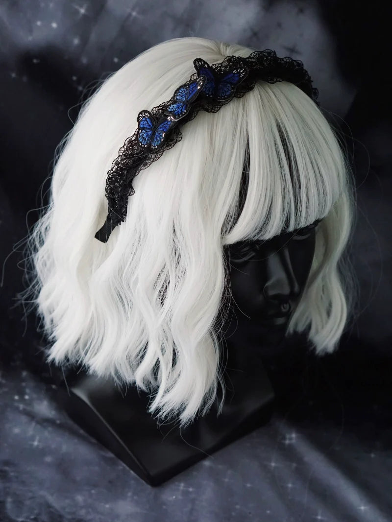 Strange Sugar - Gothic Lolita Black Headdress Butterfly KC Photography Props