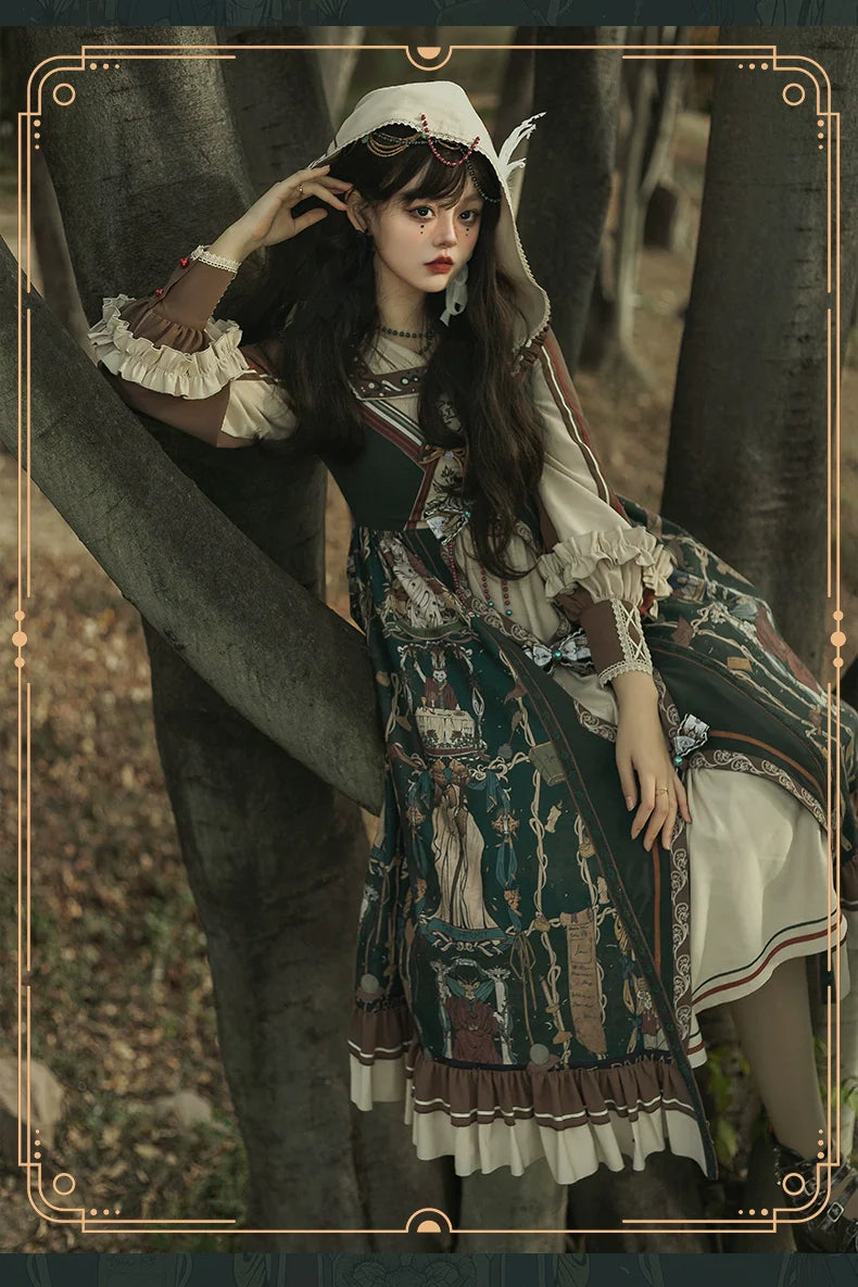 YingLuoFu - Tarot - Elegant Lolita Dress Classicl Court Style Lolita OP Salopette