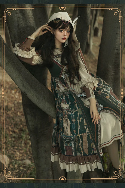 YingLuoFu - Tarot - Elegant Lolita Dress Classicl Court Style Lolita OP Salopette