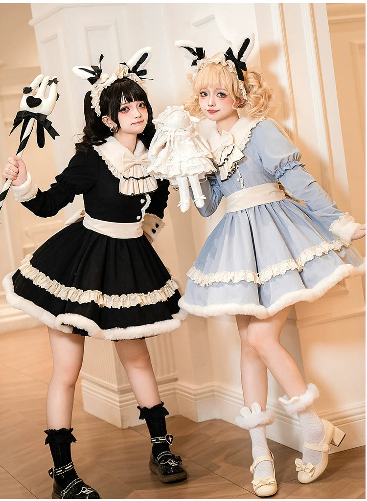 With PUJI - Puppet Box - Kawaii Lolita Bag Lamb Kitten Detachable Bag Dress Hat