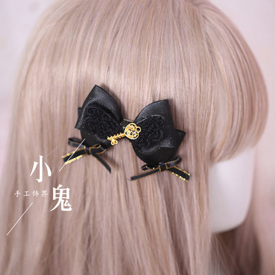 Xiaogui - Gothic Accessories Lolita Bow KC Hairclip