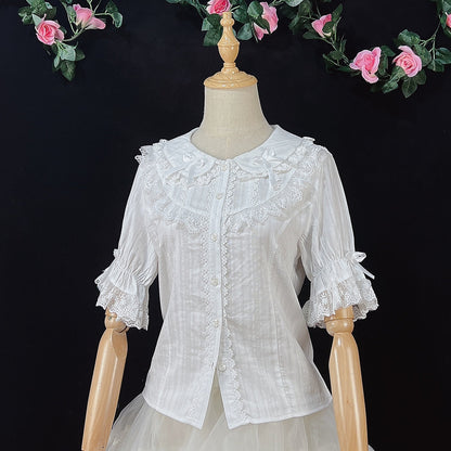DMFS Lolita - Summer Short Sleeve Cotton Lolita Blouse