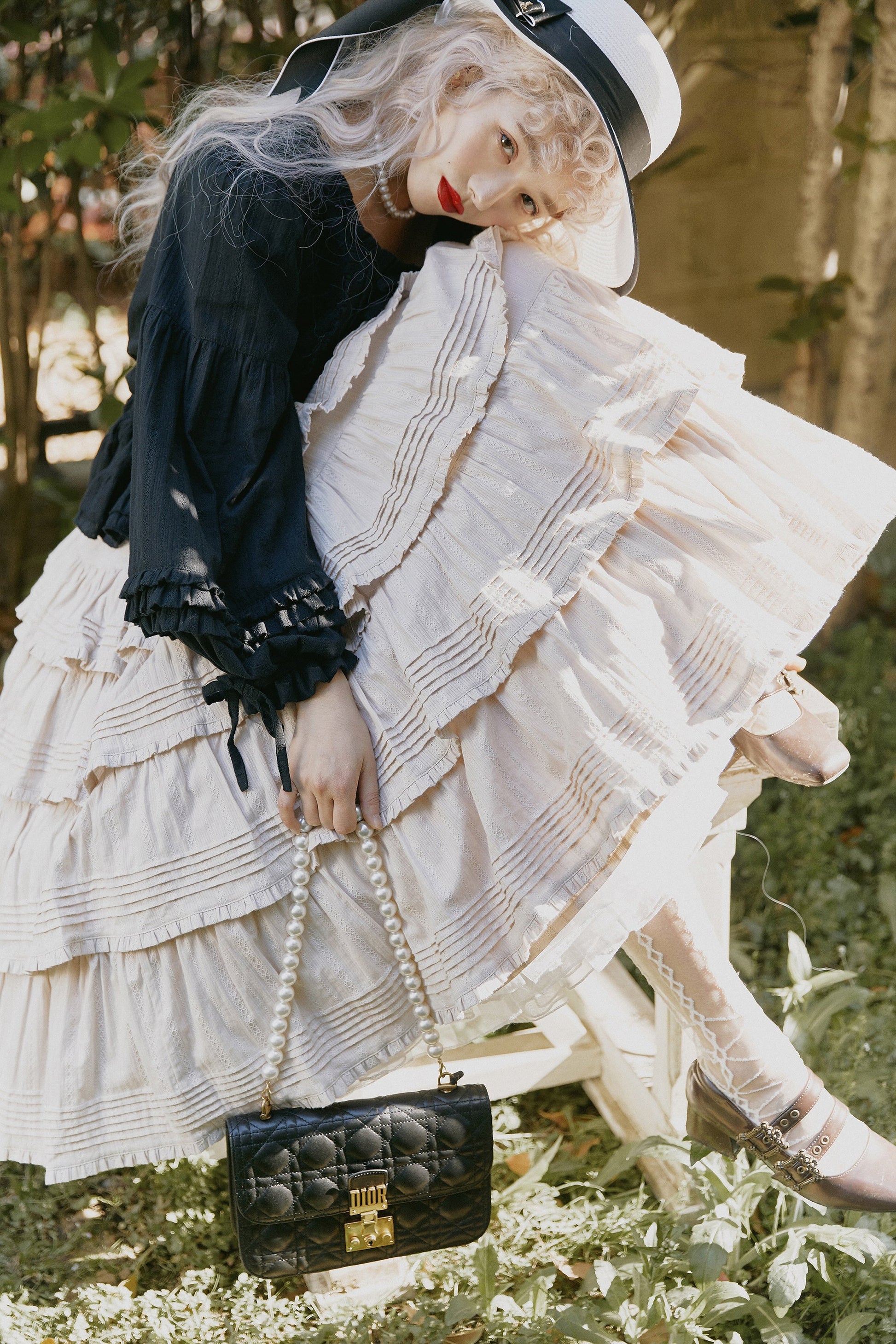 Boguta - Heidi Cotton Lolita Tiered SK Skirt