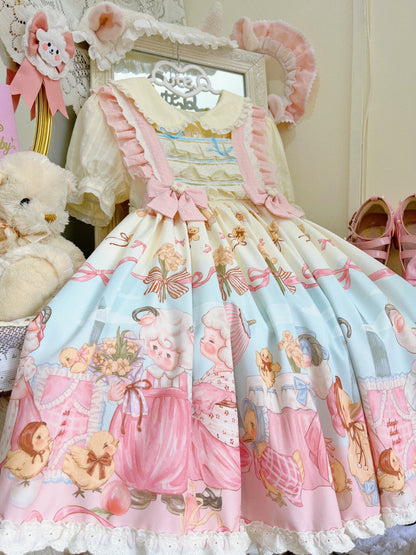 MeowMeow - Sheep Pattern Waltz Princess Lolita JSK Salopette