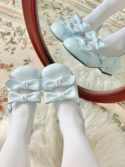 Beauty Bunny - Kawaii Lolita Shoes Low Heels Round Toe PU Shoes