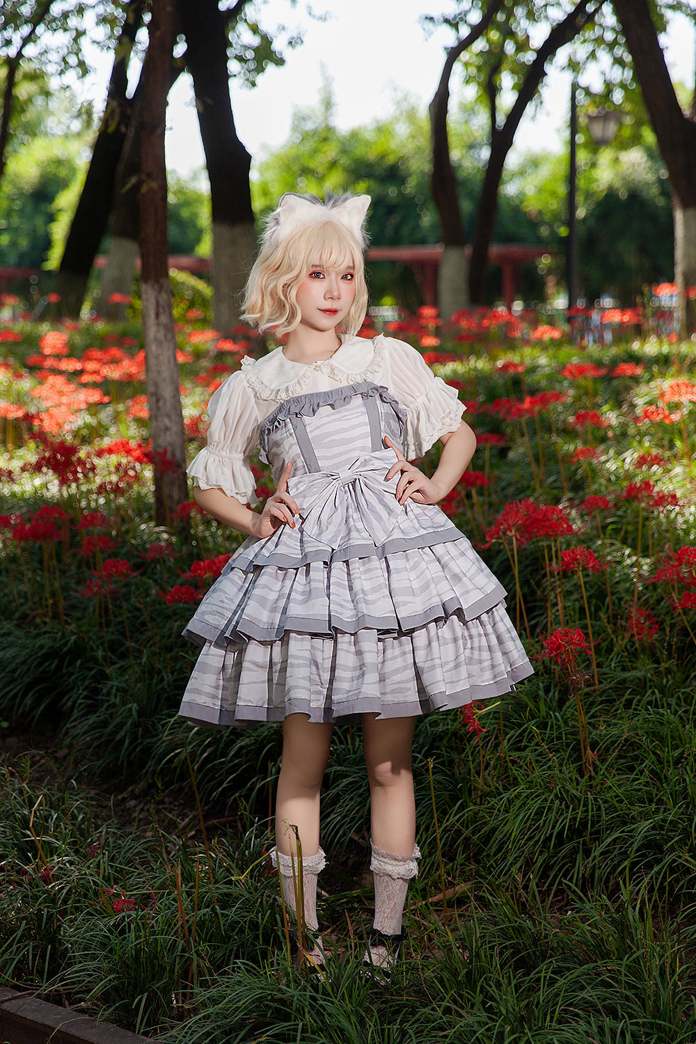 Infanta - Cloth Cat - Kawaii Lolita JSK Multi-Color Tiered Ruffles Dress