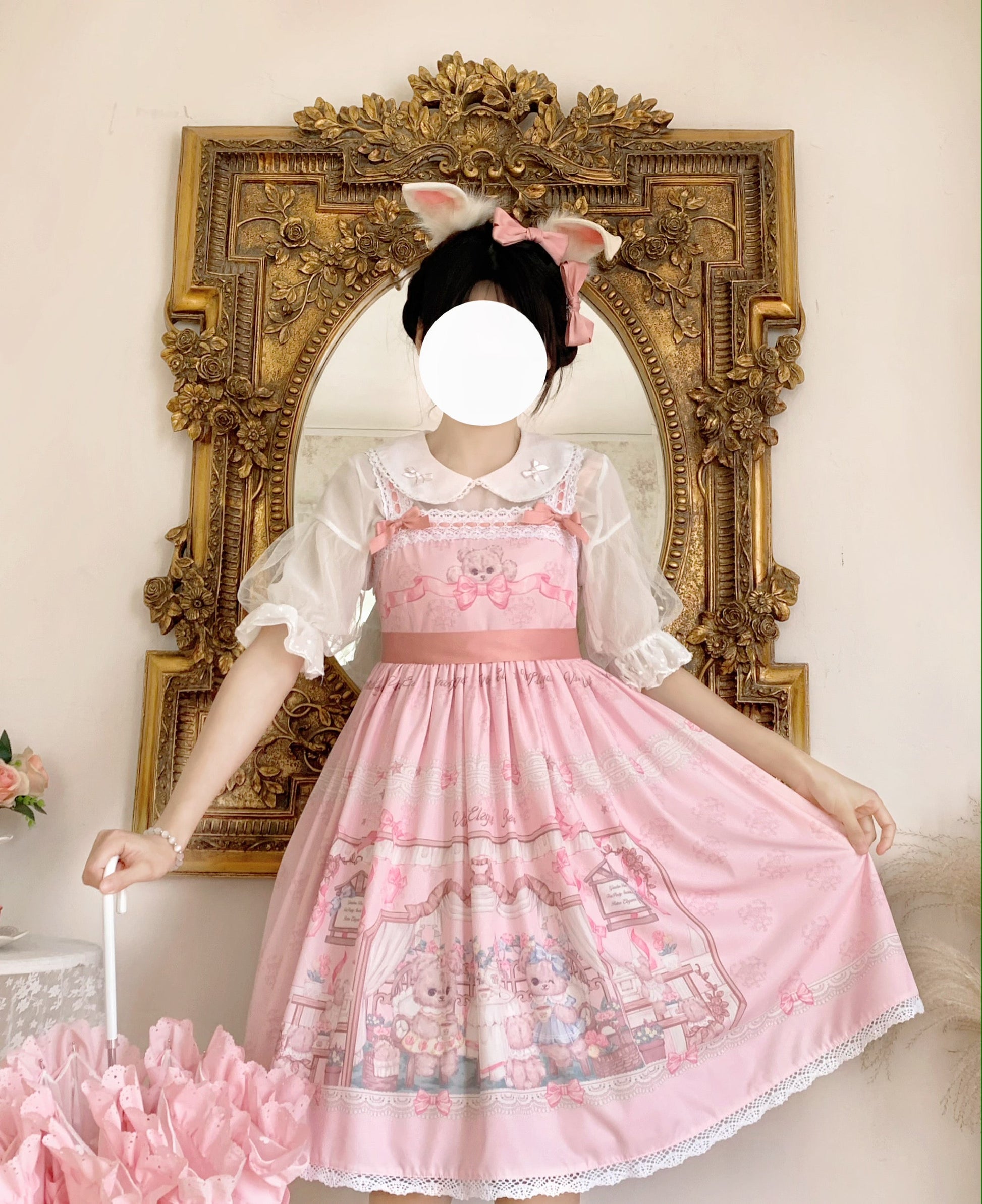 Sugar Girl - Bear Tea Party - Sweet Lolita JSK and Headdress