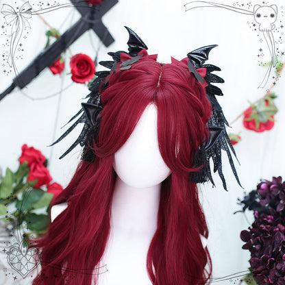 Dalao Home - Dragon Dream - Long Curly Wine Red Cool Wig
