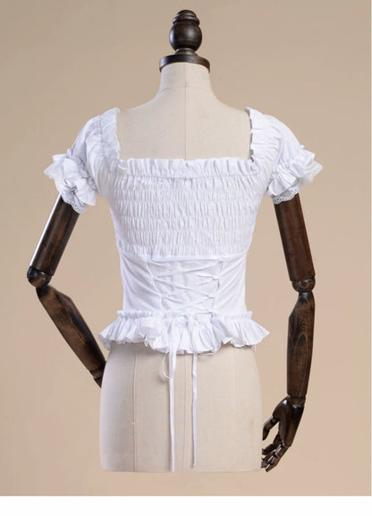 Lace Garden - Elegant Lolita Lace Shirt, Off-Shoulder