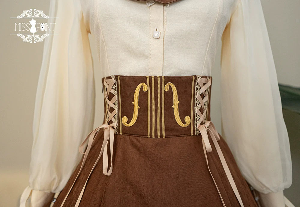 Miss Point - Golden Movement - Elegant Lolita Fishbone Skirt Customized