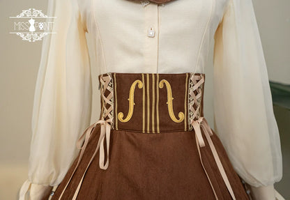 Miss Point - Golden Movement - Elegant Lolita Fishbone Skirt Customized